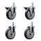 Service Caster 5'' Thermoplastic Rubber Swivel 7/8'' Square Stem Caster Set 2 Brakes, 4PK SCC-SQ20S514-TPRB-PLB-78-2-S-2 - alternate 1